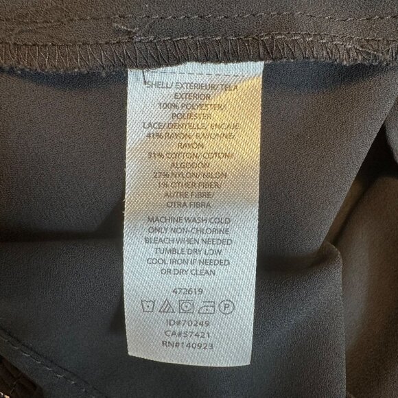 Loft Womens Black Lace Yoke Long Sleeve Blouse Size S - Picture 8 of 9